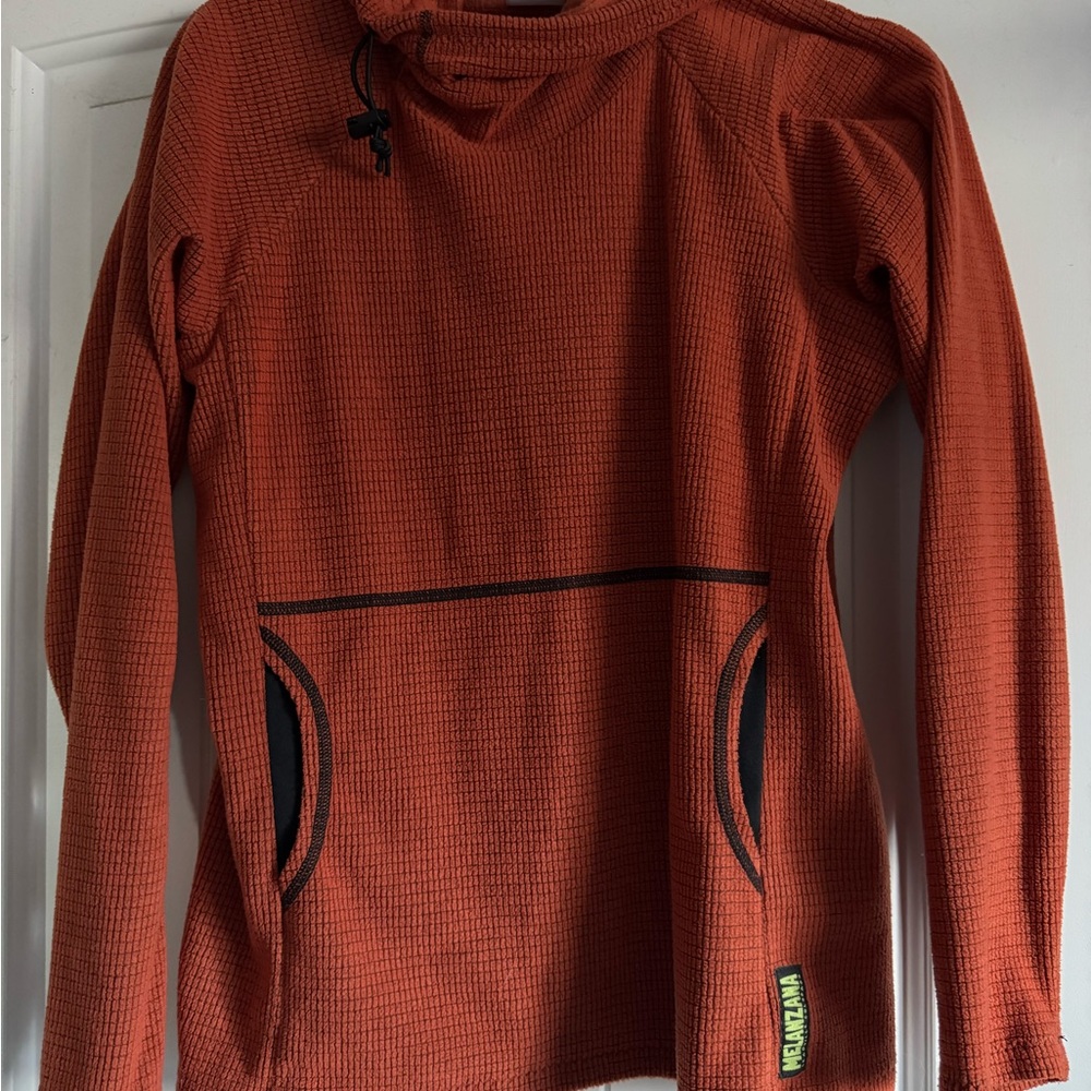 Orange Melanzana microgrid hoodie